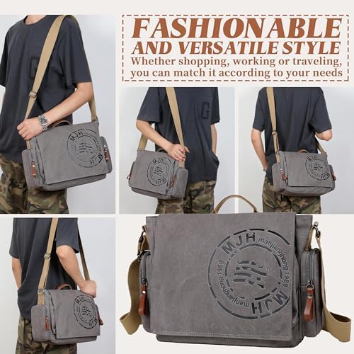  FSD.WG Canvas Messenger Bag for Men - Travel Shoulder Bag, 1|5" Laptop Compatible
| FSD.WG Satchel Messenger Bag for Me