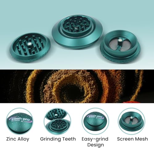 Image of Stash-Pro Crushers Metal Solid Herb Grinder | Herb Crusher Machine Roller Joint Crashers (UFO Green 35MM)