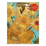Robert Frederick A4 Clipboard Folder with Notepad | Van Gogh Sunflowers Design | Document Wallet Organiser, Lined Writing Pad, Office Desk Stationery Gift