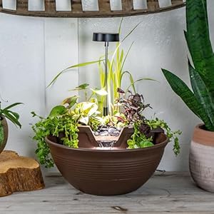   Aquascape-AquaGarden-Tabletop-Desktop-Fountain-Kit-with-Waterfall-Meditation-Relaxation-Mocha