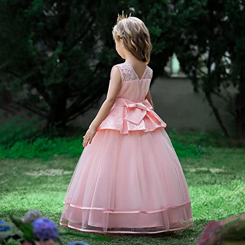 Vestidos de fiesta de cumpleaños para niñas ceremonia boda y gala infantil rosa 2
