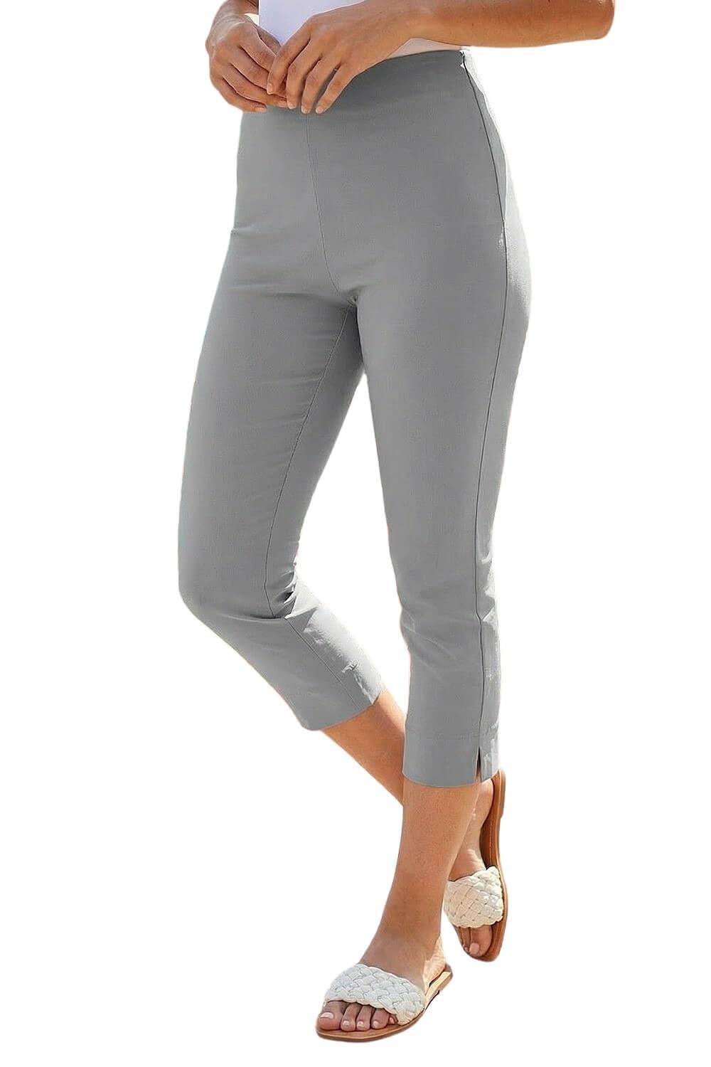 Roman - Women's Cropped Trouser - Size 8 - Light Grey