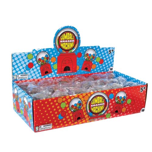 Raymond Geddes Mini Gumball Machine with Eraser Base (18 Pieces) - Cute Erasers with Plastic Globe and Gumballs - Fun School Supplies - Thumbnail 5