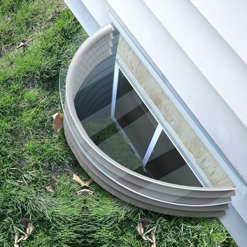 Polycarbonate Window Well Cover Clear, UV Resistant Basement Window Well Covers Outside,Heavy-Duty Window Well Covers Protects Against Debris,Snow & Rain,Crystal Clear Covering for Window(39”W×18”L)