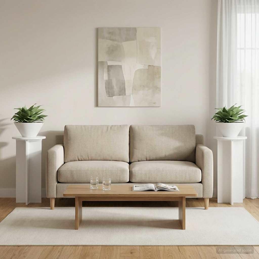 Stojak na rośliny, zestaw 2 szt., wysoki połysk, biały, 60 cm | Materiał drewnopochodny, nowoczesny, minimalistyczny, do doniczek wewnątrz, łatwy montaż