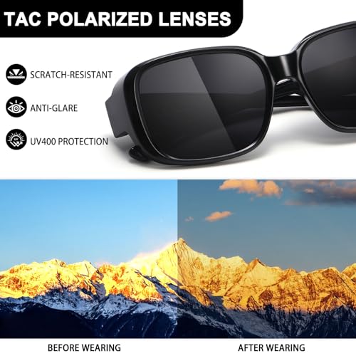 Image of HAOLOTA Polarized Sunglasses Over Glasses Women Wrap-Around Glasses Small Shapes Driving Fishing UV400 Protection