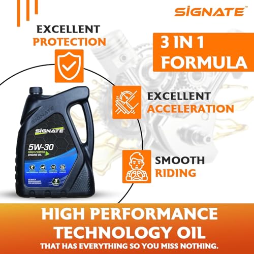 Image of Signate Car Engine Oil for Petrol, CNG and Diesel Car 3L, Synthetic Engine Oil for Cars, Anti-Wear Car Engine Oil for Reduced Maintenance Cost, 3L