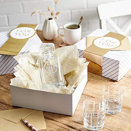 Hallmark 10" Large Gift Boxes With Wrap Bands (2-Pack: White And Gold, For You") For Weddings, Graduations, Valentine's Day, Christmas, Hanukkah, Birthdays #TOP1