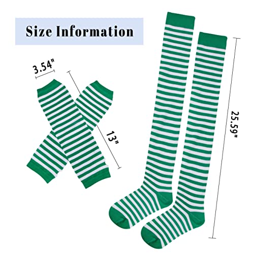 Image of Over Knee Rainbow Thigh High Socks Cosplay Accessories for Women Fashion Wild Long Striped Leg warmers