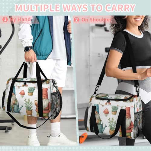 Kizmoglux Gnome Plant Shower Travel Duffel Bag Weekender Overnight Bags for Women Men Foldable Waterproof Tote Bag with Trolley Sleeve4