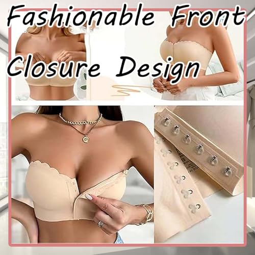 Agreetally Bra,Surpassdo Strapless Bra,Surpassdo - Seamless Front Closure Strapless Bandeau Bras3