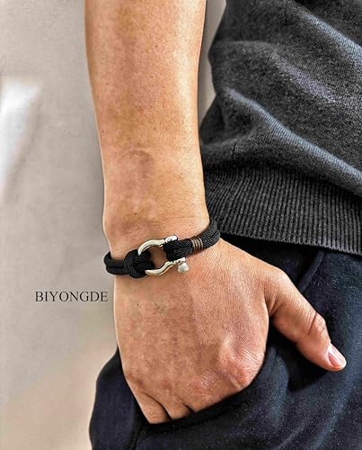 Pulsera de cuerda náutica roja con cierre acero miniatura 2