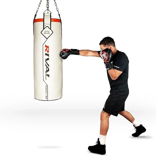 Rival Boxing Mark-I Bolsa pesada de 50 libras, 36" x 13", prellenada con material triturado reciclado, carcasa exterior de microfibra