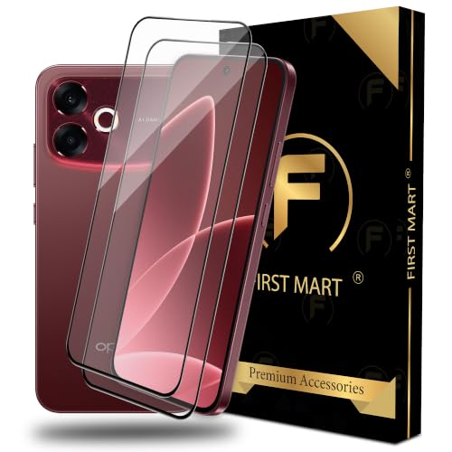 Image of FIRST MART Tempered Glass Screen Protector for Oppo F33 / F33 Pro - Full-Glue Screen Guard, 3D Edge to Edge, HD Clear, Bubble-Free, Case-Friendly, Black, Pack of 2