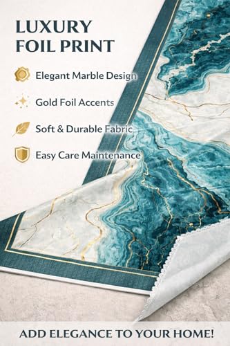 Image of AAZEEM Printed Tablecloth Soft Feel Foil Print Table Cover 4-6 Seater,Table Cover,Dining Table Cover, Table Linen,Dining Table Chair Cover,Dining Table Cover 6 Seater|Green|36 X 54 Inches