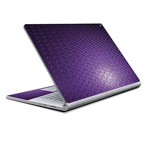 Image of MightySkins Carbon Fiber Skin for Microsoft Surface Book 2 13 inch (2017) - Purple Diamond Plate,Protective, Durable Textured Carbon Fiber Finish,Easy to Apply, Remove,