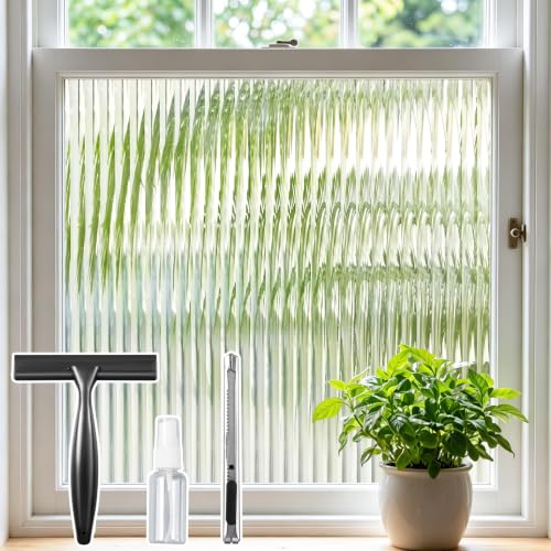 Beautyhero Reeded Glass Window Privacy Film Fluted Static Cling 23.6x157