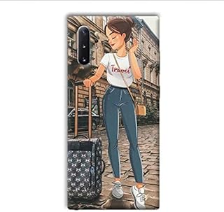 جراب خلفي بطباعه ترافيل جيرل لهاتف سامسوج جلاكسي نوت 10من كايس بوكس، لسامسونج جالاكسيي نوت، البولي كربونات، متعدد الالوان