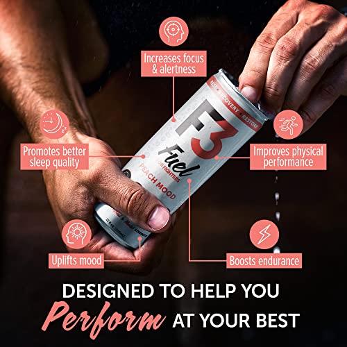 F3 Energy Legacy Edition - Fuel For Fighters - Peach Mood Energy Drink, Muscle Building Sports Drinks W/ Bcaa, Panax Ginseng And Ginkgo Biloba, Natural Energy Drinks For Strength, Mental Focus, And Muscle Recovery, 355 Ml (12 Pack) #TOP3