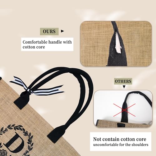 BeeGreen Embroidery Monogram Initial Tote Bag for Women Teacher Mom Friend Personalized Gift for Birthday Beach Wedding Work3