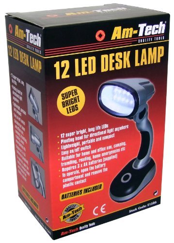 2 x Am-Tech 12-LED bureaulamp