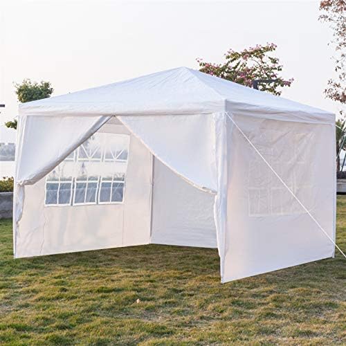 Outdoor Gazebo Canopy Carport Shade Camping Shelter Commercial Instant Waterproof with sidewalls, Wedding Party Tent with UV Blocking for Parties Sun Rain Shelter Tent (10'x10' Four Sides w/2 Doors)
