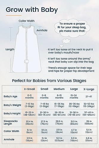 Image of TotAha Warm Sleep Sack 0-3 Months,Soft Quilted 1.0 TOG Wearable Blanket Baby Sleep Bag with 2-Way Safe Zipper