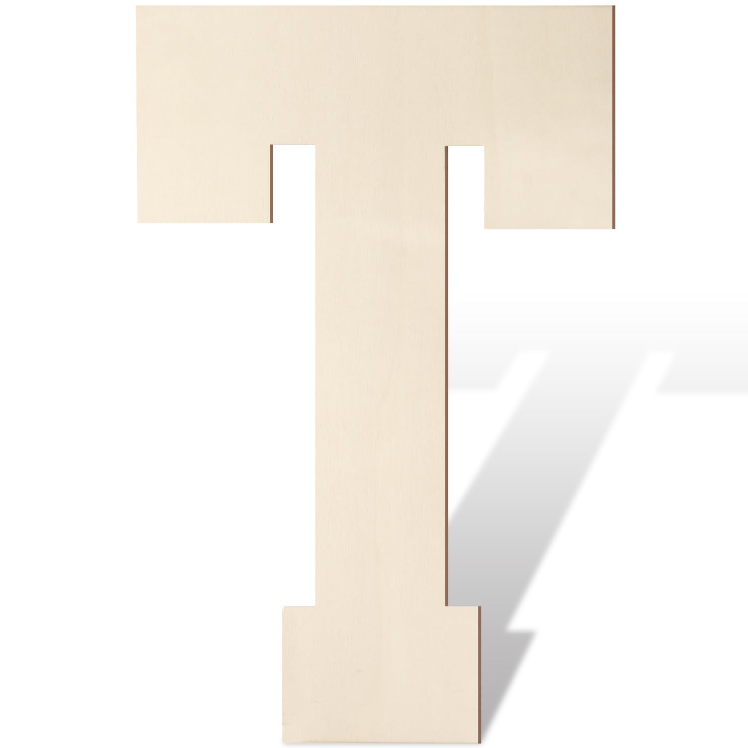 Large Wooden Letters 17 Inch, Big Wood Letters T Shape Cutout Alphabet Unfinished Vintage Sports Varsity Style Paintable Wooden Letters for Wall Decor