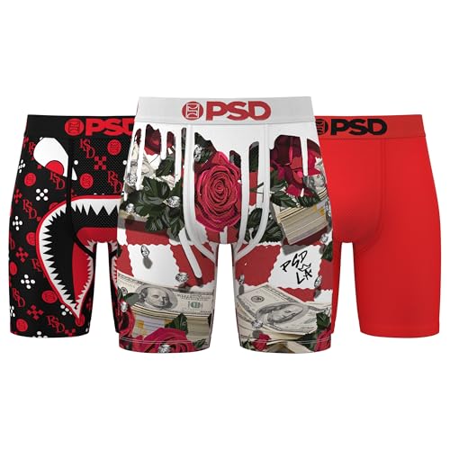 PSD Men's Rosa Red Boxer Brief 3-Pack, Multi, M