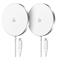 RoRoSkin 2 Pezzi Caricatore Wireless per iPhone,15W Caricabatterie Mag Safe,Caricatore Wireless Magnetico,Caricatore