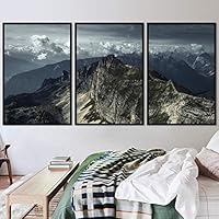 3 Piece Framed Canvas Wall Art Mountain Top Landscape Canvas Prints Home Artwork Decoration for Living Room,Bedroom - 16