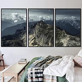 signwin 3 Piece Framed Canvas Wall Art Mountain...