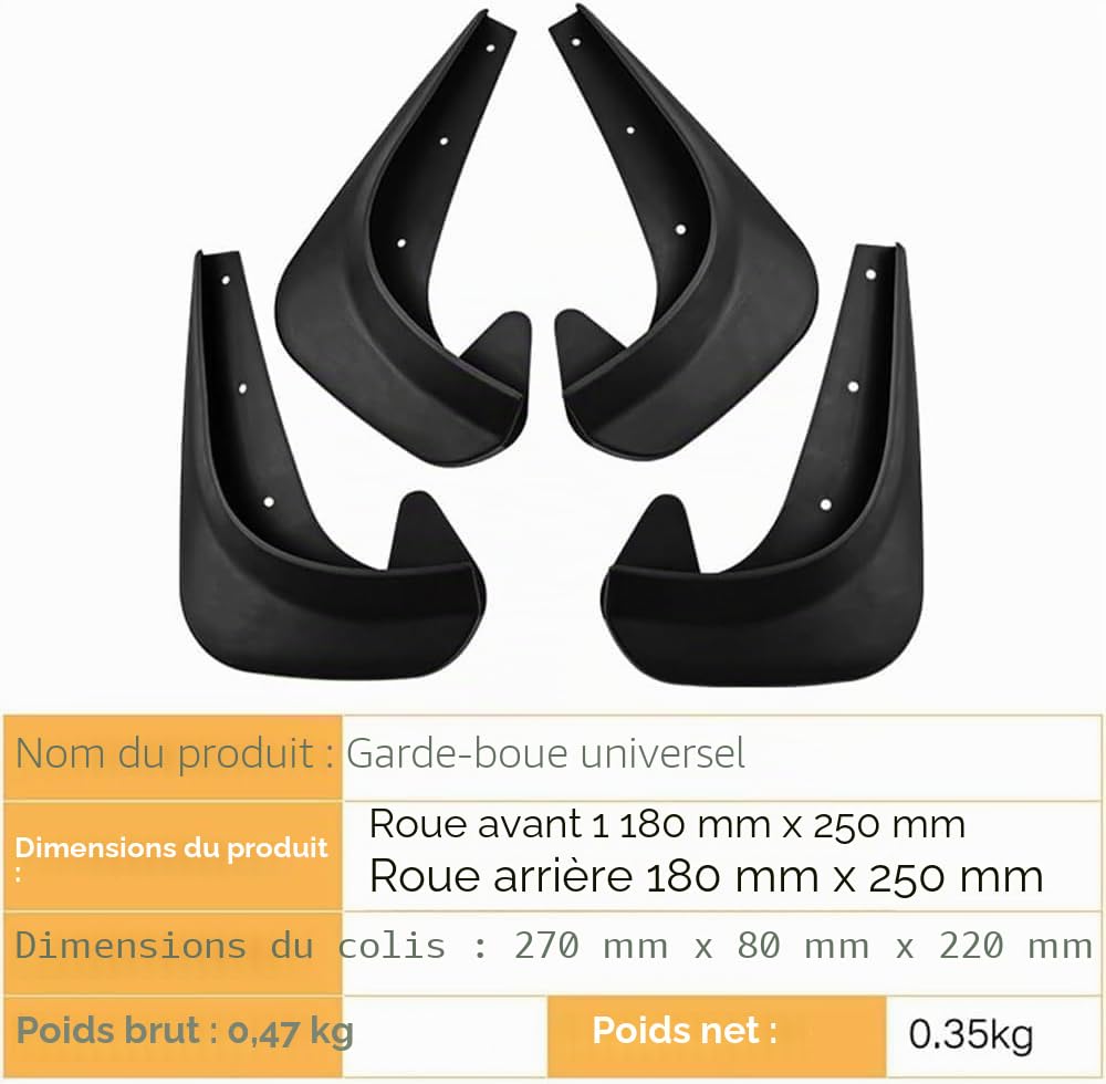 4 Bavettes Protection Auto pour Citroën Jumper (2010-2025) – Garde-Boue TPE Haute Résistance, Kit Complet Avant & Arrière, Anti-Boue & Anti-Sable – Protection Carrosserie Hiver (Citroën Noir)
