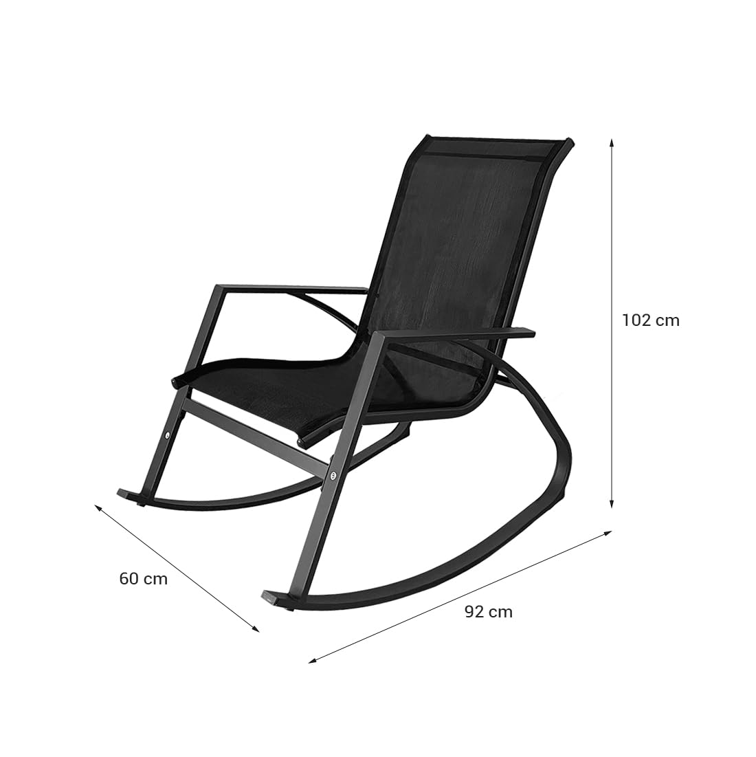Acomoda Textil – Mecedora con Reposabrazos de Balanceo Suave y Relajante para Interior y Exterior. Balancín Estable de Acero Resistente y Estable para Terraza, Patio y Hogar 102x92x60 cm