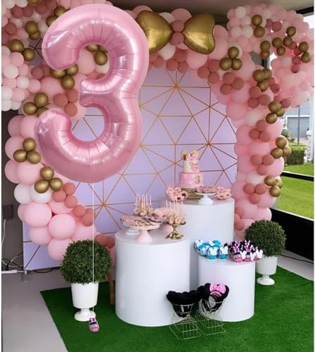 Image of TONIFUL 40 Inch Large Light Pink Number 30 Balloons Giant Digital 30 Helium Balloons, Pink Foil Mylar Big Number Balloons for 30th Birthday Party 30th niversary Supplies Decorations