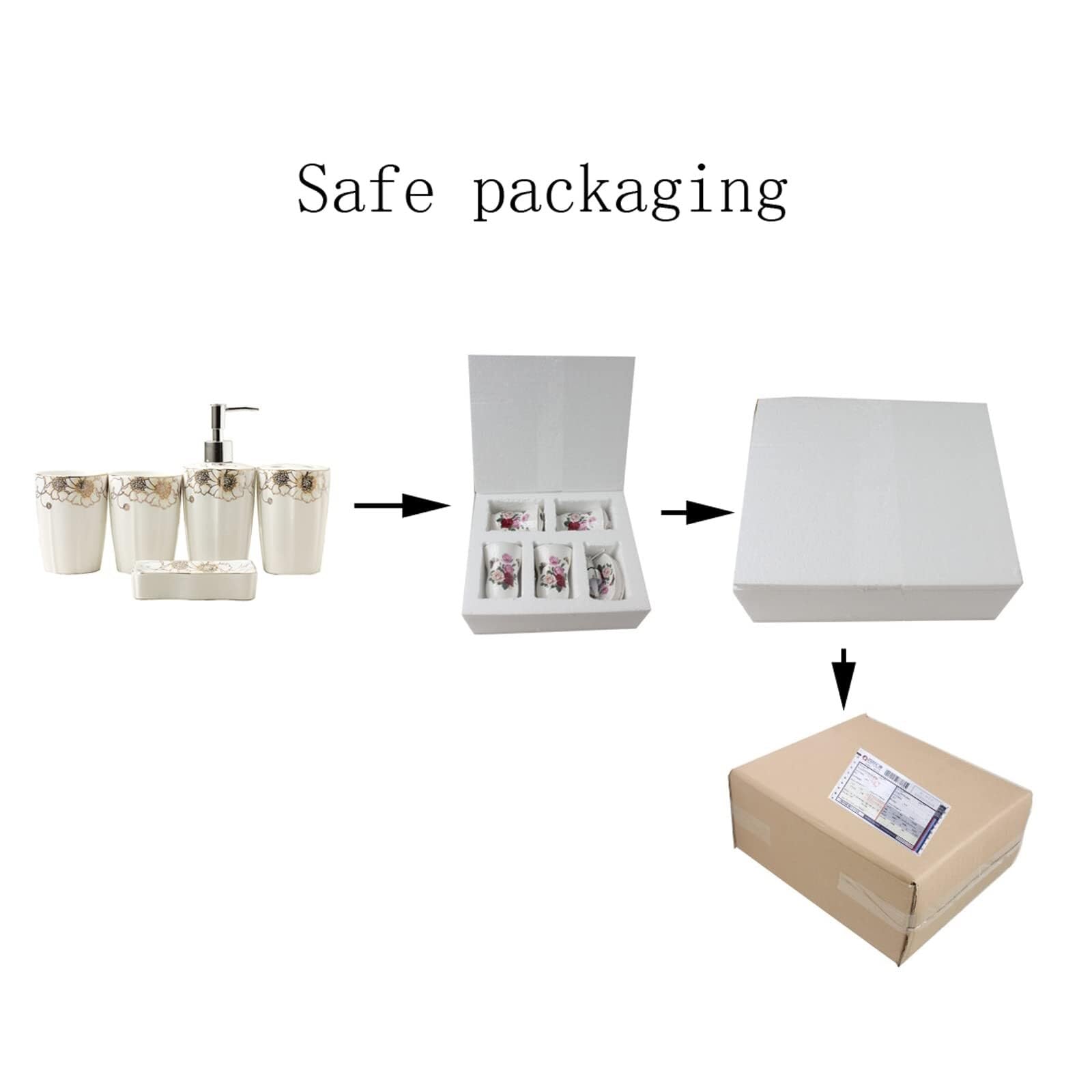Juego de Accesorios para baño Juego de Accesorios baño 5 Piezas: dispensador jabón, Porta cepillos Dientes, Vaso, Plato. Decoración Decoración Ideal para inquilinos(Silver)