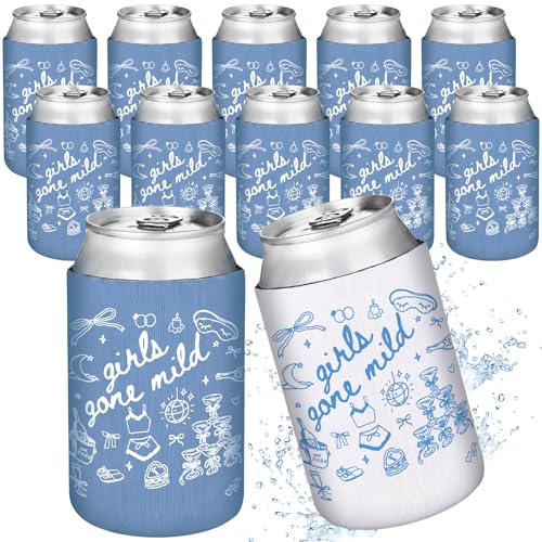 Image of SiliFine 12 Pcs Bachelorette Party Can Sleeves Bulk Coquette Bachelorette Decoration Cowgirl Can Sleeves for Bridal Shower Gifts (4 x 2.4 Inches,Girls Gone Mild)
