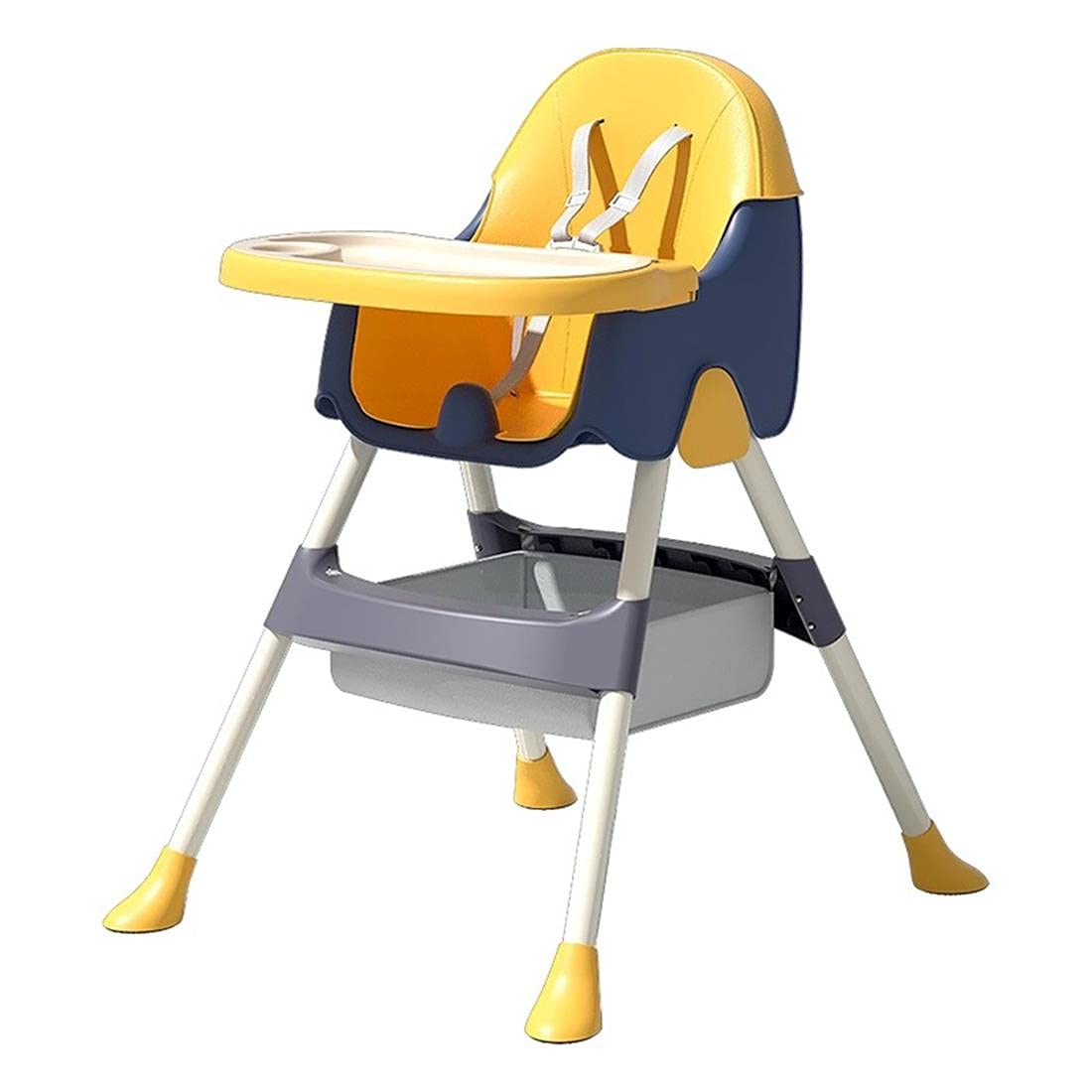 HKOEBST Baby High Chair with Detachable Tray,5-Point Safety Belt And Height-Adjustable Legs,Easy To Assemble Dining Chairs for Boys And Girls,Blue