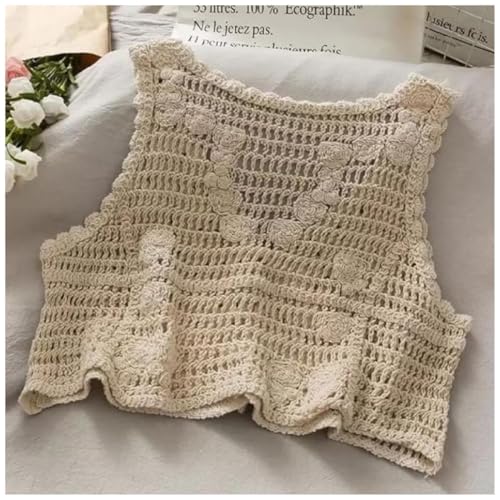 Image of NAIADES Women's Handmade Crochet Crop Top, Sleeveless Top for Women,Comfortable Fit