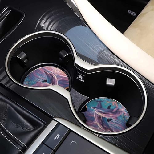 Posavasos de Madera para Auto con Diseño Delfines, 2 piezas miniatura 7