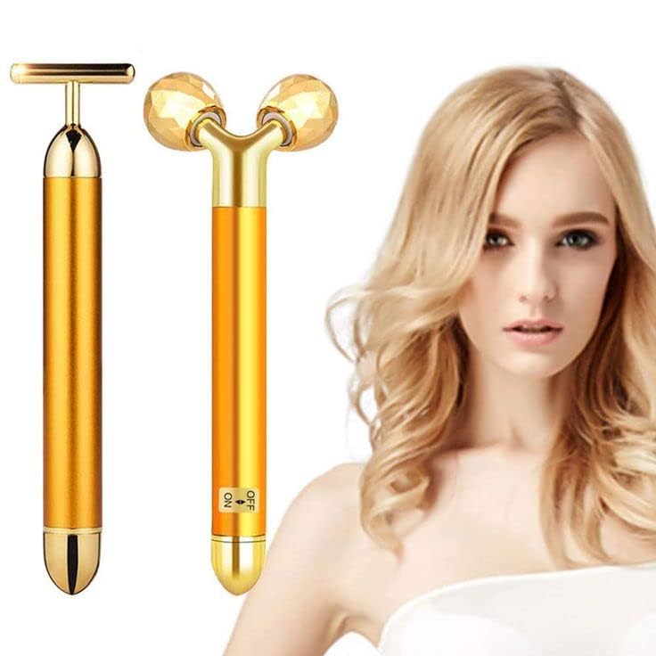 See full amazon price history chart for R A Products 24k Gold Energy Beauty Bar Electric Vibration Facial Massage V shape Roller Waterproof Face Skin Care T-Shaped Anti Wrinkle Massager for Forehead Cheek Neck Clavicle Arm (Gold Colour) R A Products 24k Gold Energy Beauty Bar Electric Vibration Facial Massage V shape Roller Waterproof Face Skin Care T-Shaped Anti Wrinkle Massager for Forehead Cheek Neck Clavicle Arm (Gold Colour) (B0CJPYTZF8) Amazon Price History, Amazon Price Tracker