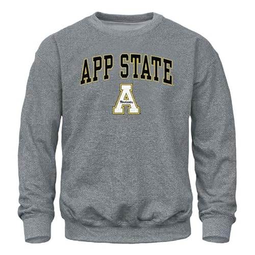 Barnesmith Appalachian State ASU Mountaineers Adult Unisex Crewneck Sweatshirt, Spirit, Charcoal Grey, Medium
