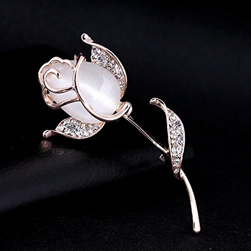 Image of Elegant Pink Lily Flower Brooch Pin for Women - Rhinestone Lily Lapel Pin for Coats, Jackets, and Sweaters