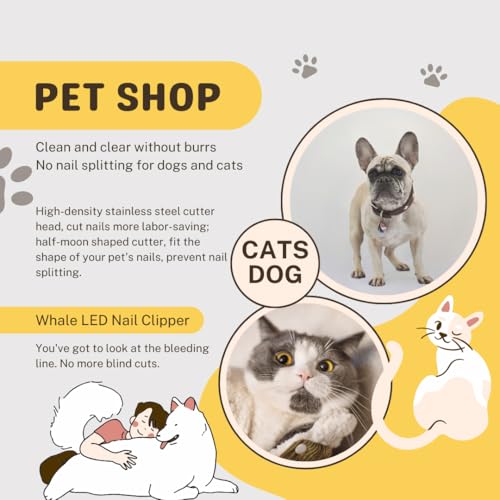 Image of Cat Nail Clippers, Whale Shape Precision Trimming Tool, Ergonomic Non-Slip Handle, Safety Guard, Compact & Easy to Clean (Coffee)
