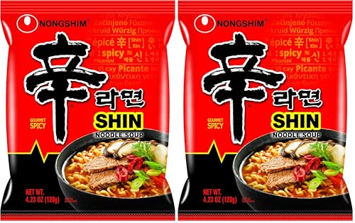 Nongshim Ramen Noodles,Gourmet Instant Ramen,Premium Microwavable Noodle Soup,Spicy Shin,Family Pack,4.23
