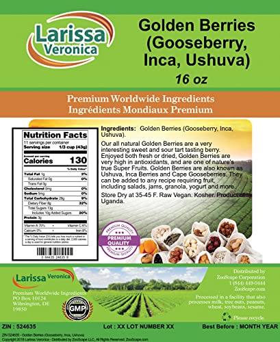 Golden Berries (Gooseberry, Inca, Ushuva) (16 oz, ZIN: 524635) - 2 Pack image 4