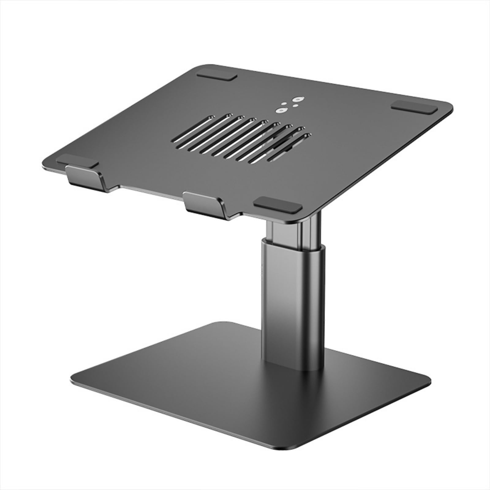 Supporto Laptop Regolabile Supporto Portatile Base Notebook Rialzo Computer Costruzione in Lega di Alluminio con Regolazione ’altezza Bordini di, Nero
