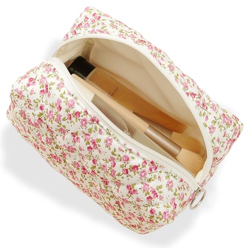 ZEPIQOR Neceser de Mujer Neceser con Cremallera Neceser de Viaje Neceser Bolsa de Maquillaje Estuche Cosmético Bolsa de Viaje Bolsa de Maquillaje Rosa