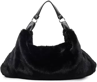 fur purse for women,Winter Fluffy Bags Fuzzy Tote Bag Handbags Faux Large Fur Bag Fluffy Shoulder Crossbody BagS