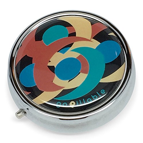 GOPILLABLE Midnight Swirl Pill Box Pill CASE for Pocket OR Purse Decorative Design Pill Organizer for Travel Small Pill Box/Pill case
